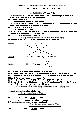 Chuyên đề The active and the passive sentences (Câu chủ động  Câu bị động)